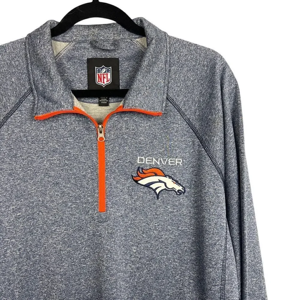 NFL Men's Denver Broncos Quarter-Zip Pullover Size L